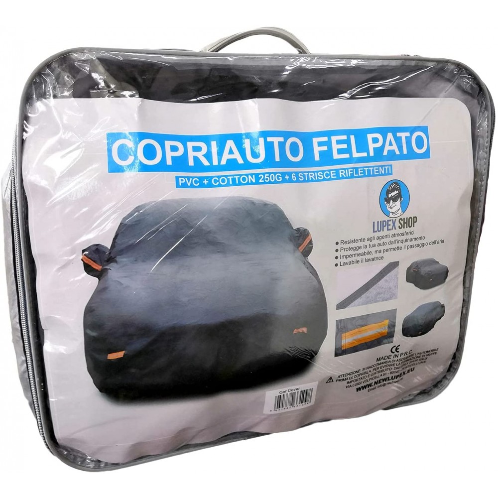 Telo Copriauto Felpato Smart w450 e w451 Con Zip Laterale, Con 6 Strisce  Riflettenti e Catarifrangente, Impermeabile Adatto Per Interno e Esterno