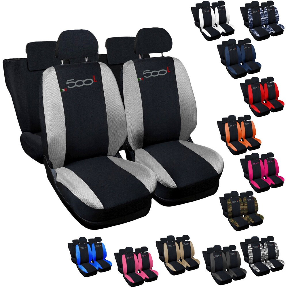 Coprisedili compatibili per FIAT 500L bicolore verticale con sedile  posteriore intero
