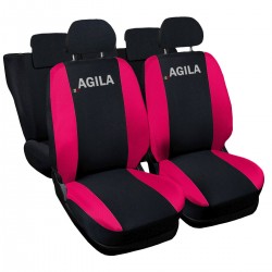 Coprisedili AGILA bicolore con logo compatibili con schienale auto posteriore diviso 60/40