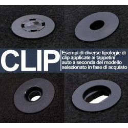 Tappetini auto in moquette compatibili con GRANDE PUNTO 2013 con 4 Clip