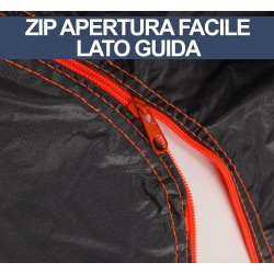 Telo copriauto felpato impermeabile, resistente alle intemperie, con zip laterale in diverse misure, in tessuto PVC, da esterno e interno