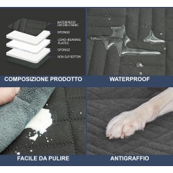 Coprisedile Auto Rigido per Cani Telo Sedile Posteriore con Estensore Posteriore Impermeabile Antigraffio per Auto, SUV e Camion